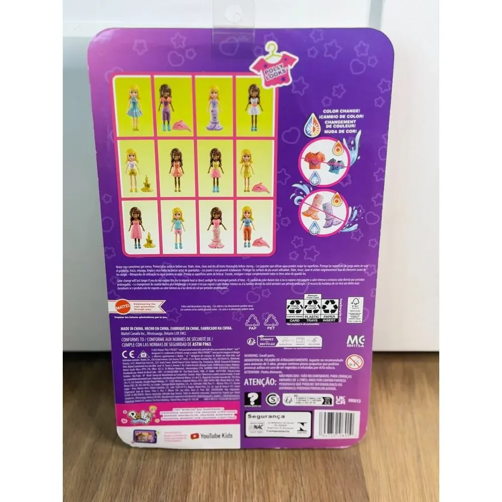 Polly Pocket Seashine Mermaid Fashion Pack With 28 Play Pieces Color Change Feat